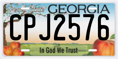 GA license plate CPJ2576