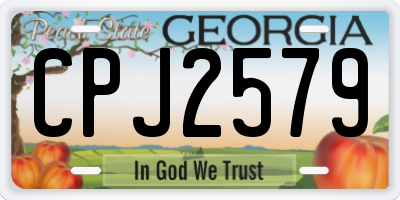 GA license plate CPJ2579