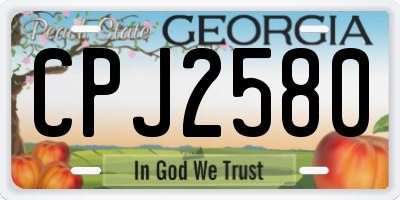 GA license plate CPJ2580