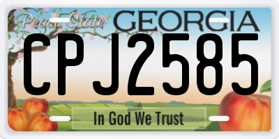 GA license plate CPJ2585
