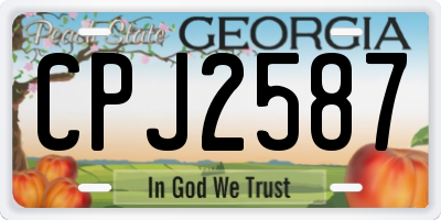 GA license plate CPJ2587