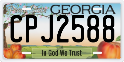 GA license plate CPJ2588