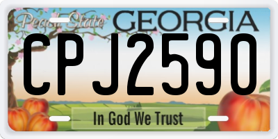 GA license plate CPJ2590