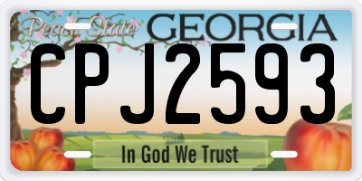 GA license plate CPJ2593
