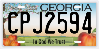 GA license plate CPJ2594