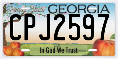 GA license plate CPJ2597