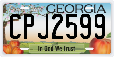 GA license plate CPJ2599