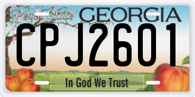 GA license plate CPJ2601