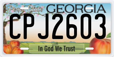 GA license plate CPJ2603