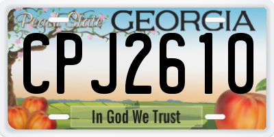 GA license plate CPJ2610
