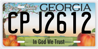 GA license plate CPJ2612