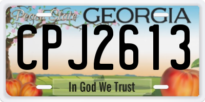 GA license plate CPJ2613