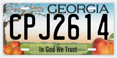 GA license plate CPJ2614