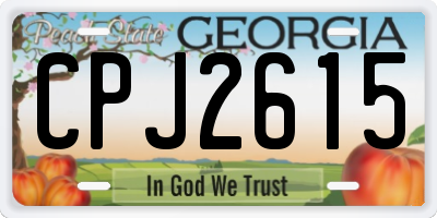 GA license plate CPJ2615
