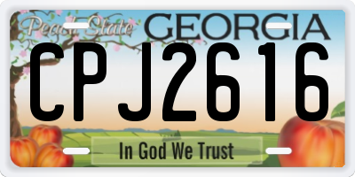 GA license plate CPJ2616