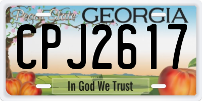 GA license plate CPJ2617