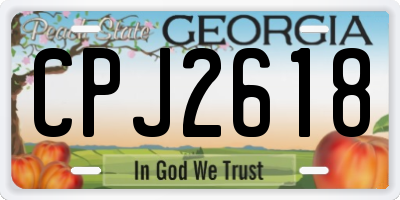 GA license plate CPJ2618