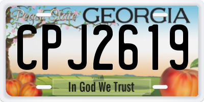 GA license plate CPJ2619