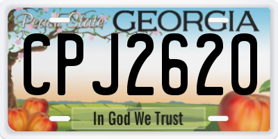 GA license plate CPJ2620
