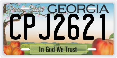 GA license plate CPJ2621