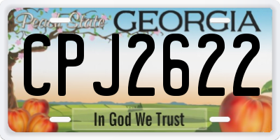 GA license plate CPJ2622