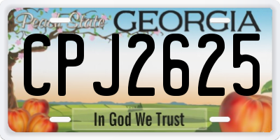 GA license plate CPJ2625