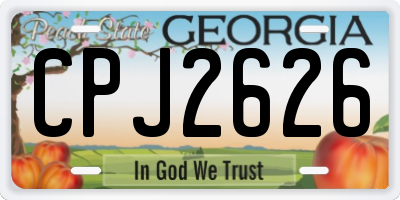 GA license plate CPJ2626