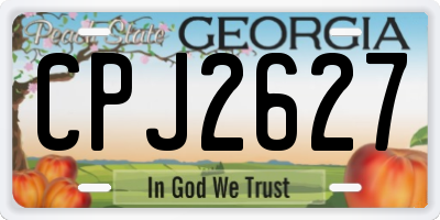 GA license plate CPJ2627