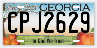 GA license plate CPJ2629