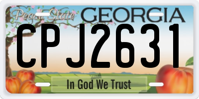 GA license plate CPJ2631