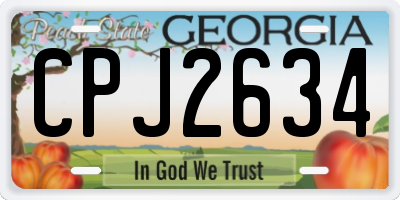 GA license plate CPJ2634