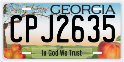 GA license plate CPJ2635