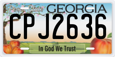 GA license plate CPJ2636