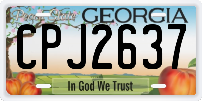 GA license plate CPJ2637