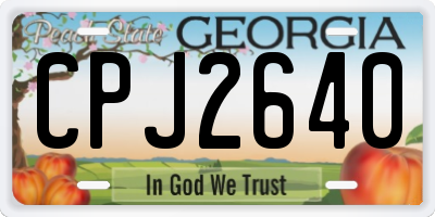 GA license plate CPJ2640
