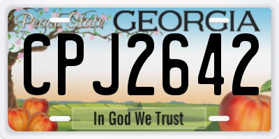 GA license plate CPJ2642
