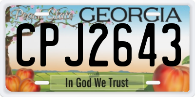 GA license plate CPJ2643