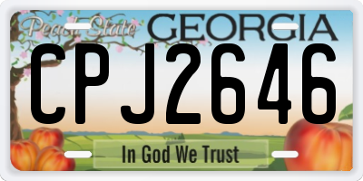 GA license plate CPJ2646