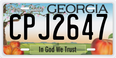 GA license plate CPJ2647
