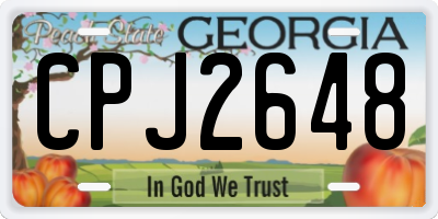 GA license plate CPJ2648