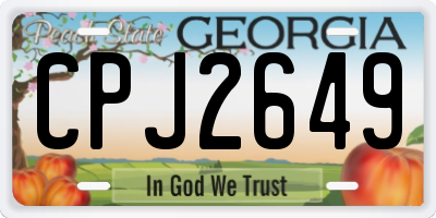 GA license plate CPJ2649