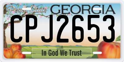 GA license plate CPJ2653