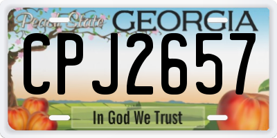 GA license plate CPJ2657