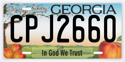 GA license plate CPJ2660