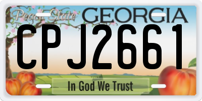 GA license plate CPJ2661