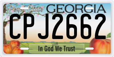 GA license plate CPJ2662
