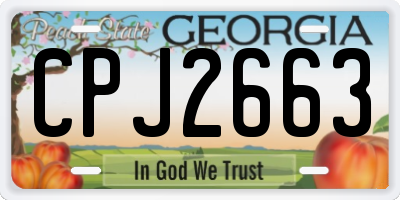 GA license plate CPJ2663