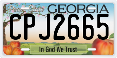 GA license plate CPJ2665