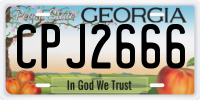 GA license plate CPJ2666