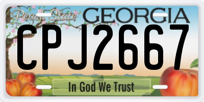 GA license plate CPJ2667